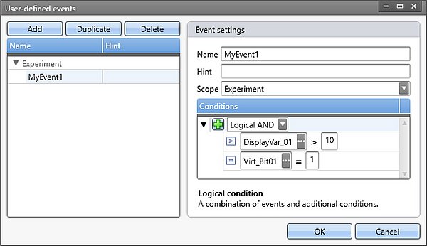 User-defined events A better overview and more options for your application