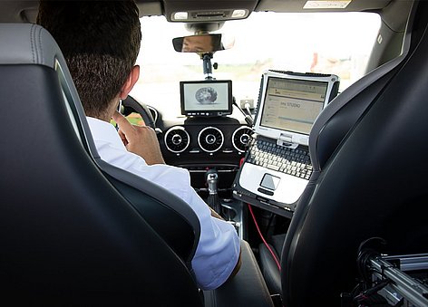 imc BRAKE App and imc Data Acquisition System inside the vehicle